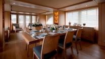 Dining area of the motor yacht Belle Isle by Kingship - Columbus 90